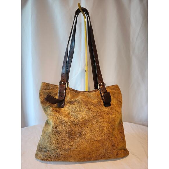 Michael Kors Suede Leather Tote Shoulder Bag adjustable strap MK Logo 2006 - Picture 5 of 16